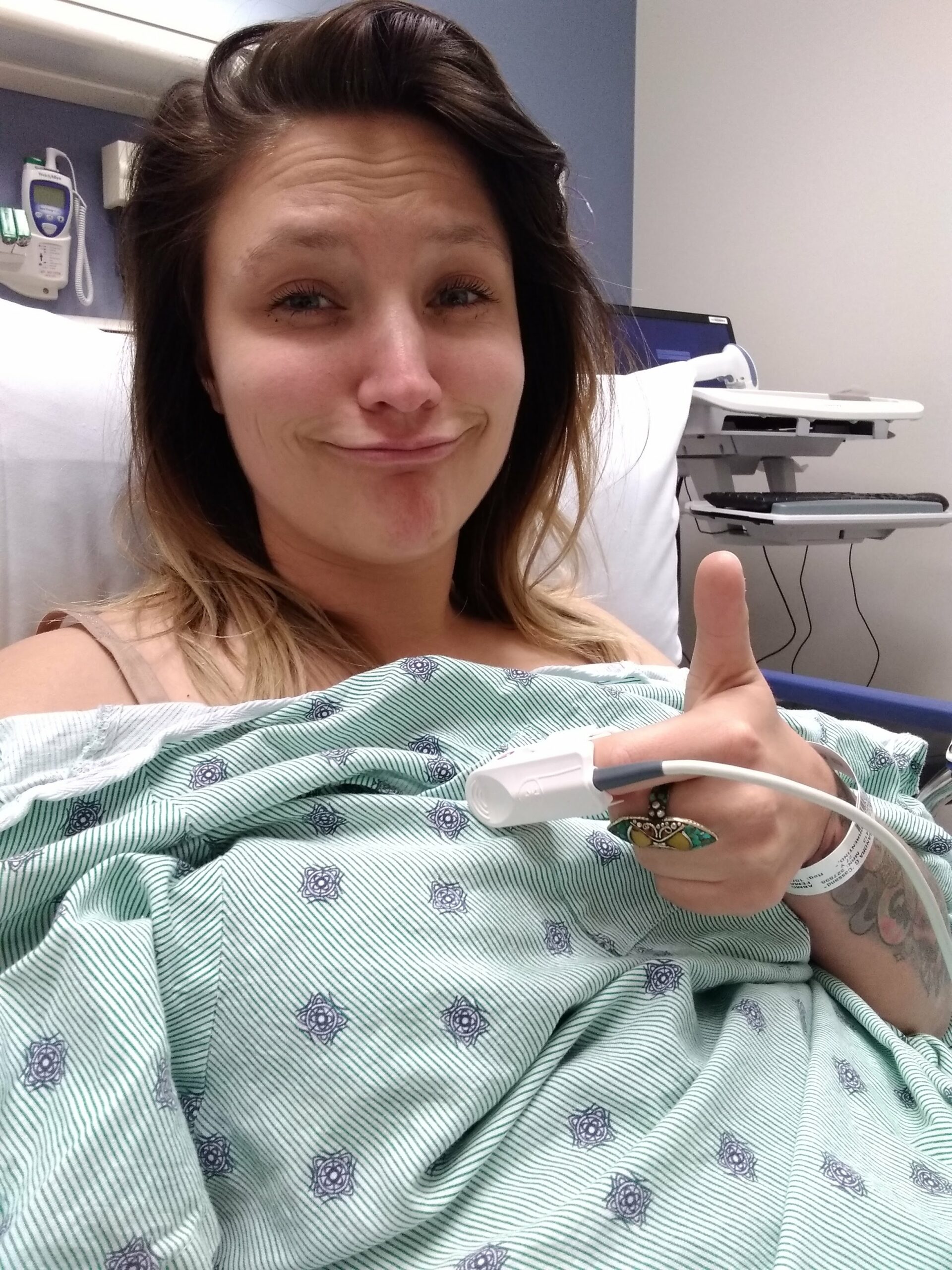 Cassandra Thistle in the hospital selfie